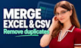 merge excel and CSV files, remove duplicates and consolidate your data