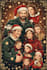 draw family christmas card illustration