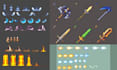 design pixel art effect, pixel visual effect spell animation, skill icon effect