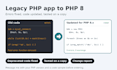 upgrade and debug your legacy PHP app latest PHP version