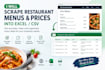 scrape restaurant menus and prices into excel