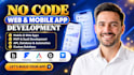 build no code web mobile app, bubble io flutterflow glide adalo mvp development