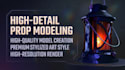 create stylized 3d game assets and low poly props in blender