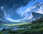 create stunning fantasy landscape, background illustration