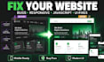 fix website bugs, CSS, javascript and responsive design issues