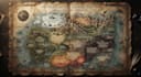 draw a professional fantasy or scifi map illustration