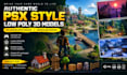 create psx style low poly 3d models low poly assets 3d landscape modular design