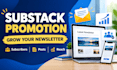 do substack promotion, substack subscribers growth substack newsletter post
