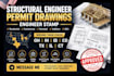 provide structural engineer permit drawings engineer stamp oh ih id co tx il ct