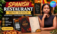 design spainish restaurant qr code restaurants canva menu templates menu design