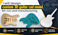 design custom 3d guitar cad model for cnc and manufacturing
