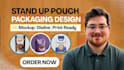 design custom stand up pouch packaging and flexible bag label
