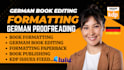 polish german fiction novel proofread german text romance book editing self help