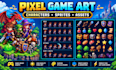 do pixel art game asset sprite and characters