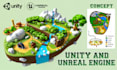 create low poly 3d environments, unreal engine environment, 3d game environment