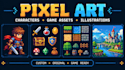 create pixel art characters, game assets and illustrations