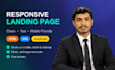 create a responsive landing page using HTML CSS and js