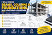 design beams, columns and foundations with structural calculations