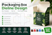 create product packaging box dieline, box template, die cut, print ready design