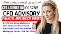 do financial analysis, cfo advisory, forecasting, financial modeling, CPA report
