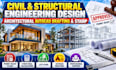 do civil and structural engineering design, architectural autocad drafting stamp