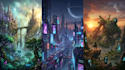 illustrate environments, landscapes, board game, concept art
