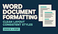 format your word document with a clean and professional layout