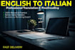 translate english to italian, proofread and edit