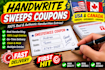 provide you customize handwrite sweeps coupons codes
