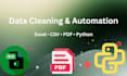 convert PDF to excel, clean data and format spreadsheets