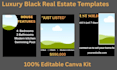 design luxury black real estate canva templates
