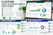 create custom excel and google sheets spreadsheets and dashboards