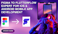 build no code flutterflow mobile app, ios android mvp, saas figma to mobile app