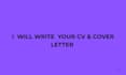 write a professional CV and cover letter