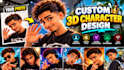 design a custom pixar style 3d character for your brand