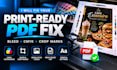 fix your print ready PDF with bleed, cmyk and crop marks