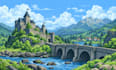 draw pixel art scene and background for your game