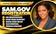 assist with sam gov registration, uei, cage code, renewal and naics