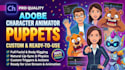 custom a ready to use adobe character animator puppet,lip syn, rigging animation
