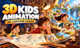 3d kids animation and 2d cartoon animation videos