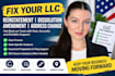 llc reinstatement llc dissolution llc amendment address change