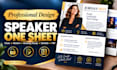 design a professional speaker one sheet