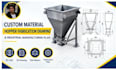 custom material hopper fabrication drawing and industrial manufacturing plan