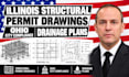 illinois structural permit drawings, ohio city compliance, drainage plans