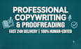 do professional copywriting and proofreading