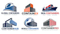 design a modern shipping, cargo, logistics, transport industry containers logo