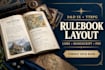 format your dnd 5e ttrpg lore rulebook with professional layout design pdf