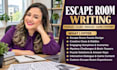create immersive escape room puzzles, clues, riddles and game content