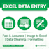 do excel data entry, image to excel and pdf to excel
