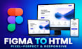 convert figma design to responsive HTML CSS javascript